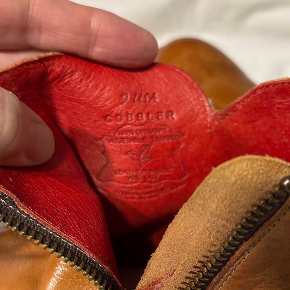 Bed Stu LYDYI BOOTS Tan Leather Ankle Boots with Red Lining - Picture 12 of 15